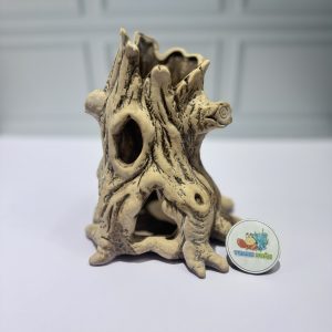 Hang trú ẩn cho ốc mượn hồn, cá  nhỏ màu xám chống thấm nước, chống lật đổ ( không kèm cây )