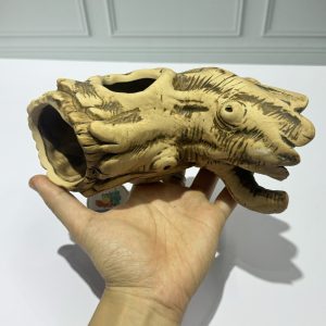 Hang trú ẩn cho ốc mượn hồn, cá  nhỏ màu xám chống thấm nước, chống lật đổ ( không kèm cây )