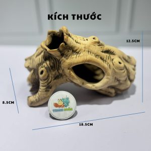 Hang trú ẩn cho ốc mượn hồn, cá  nhỏ màu xám chống thấm nước, chống lật đổ ( không kèm cây )