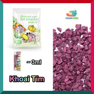 Thức ăn sấy khô gồm : cá hồi, tôm, khoai lang, cà rốt gói nhỏ 3g