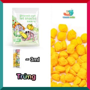 Thức ăn sấy khô gồm : cá hồi, tôm, khoai lang, cà rốt gói nhỏ 3g