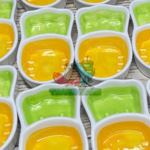 Bát 2 ngăn hình cà rốt đựng nước uống cho ốc mượn hồn