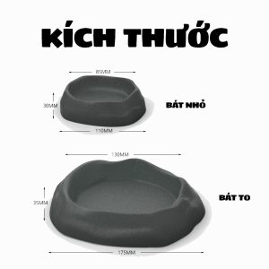 COMBO 2 Bát ăn chén nước màu xám tro có thể kết hợp 2 cái làm bát ăn chống kiến