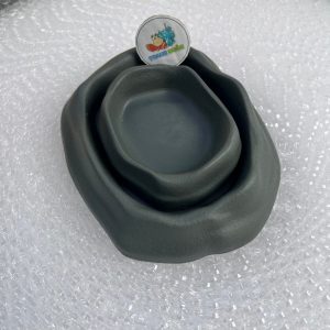 COMBO 2 Bát ăn chén nước màu xám tro có thể kết hợp 2 cái làm bát ăn chống kiến