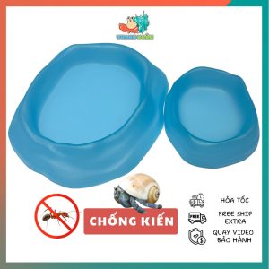 COMBO 2 Bát ăn chén nước màu xanh có thể kết hợp 2 cái làm bát ăn chống kiến