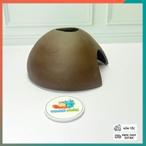 Hang gốm hình quả dừa màu nâu đường kính 12cm