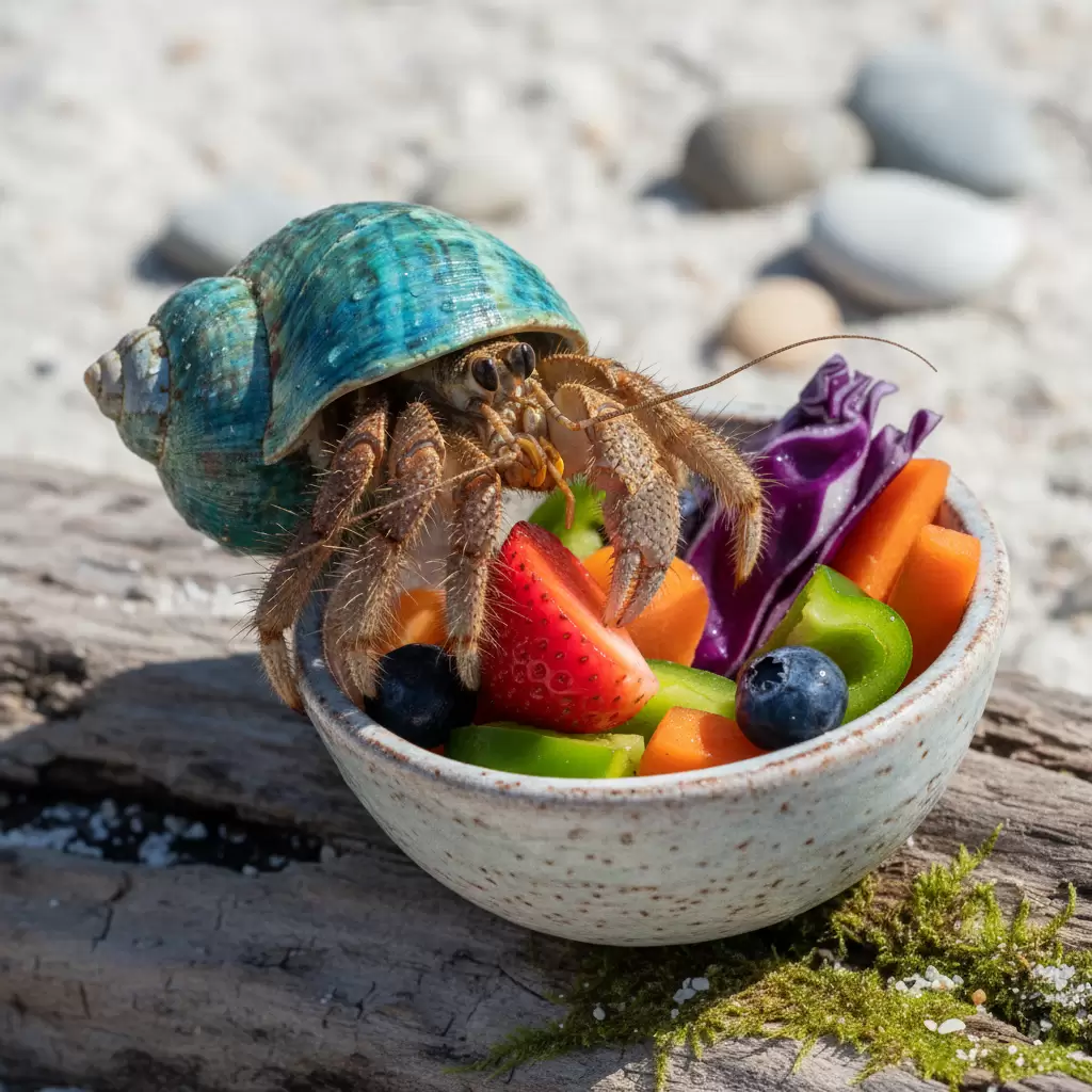 Chế độ ăn đa dạng giúp ốc mượn hồn có đầy đủ dưỡng chất để phát triển