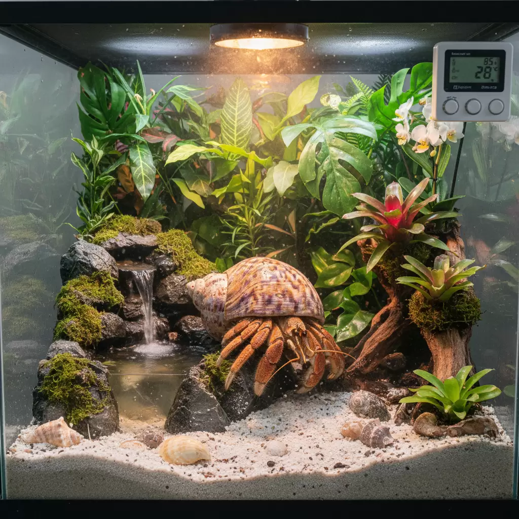 Môi trường sống lý tưởng cho ốc mượn hồn cần đảm bảo nhiệt độ và độ ẩm ổn định