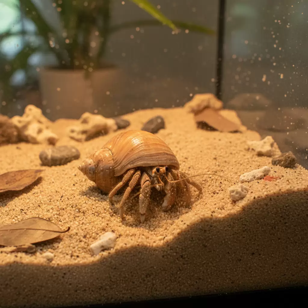 Hành động đào bới sâu xuống lớp nền là dấu hiệu điển hình khi ốc chuẩn bị quá trình lột xác