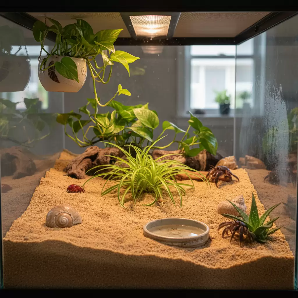 Môi trường bể nuôi lý tưởng với chất nền sâu và độ ẩm ổn định