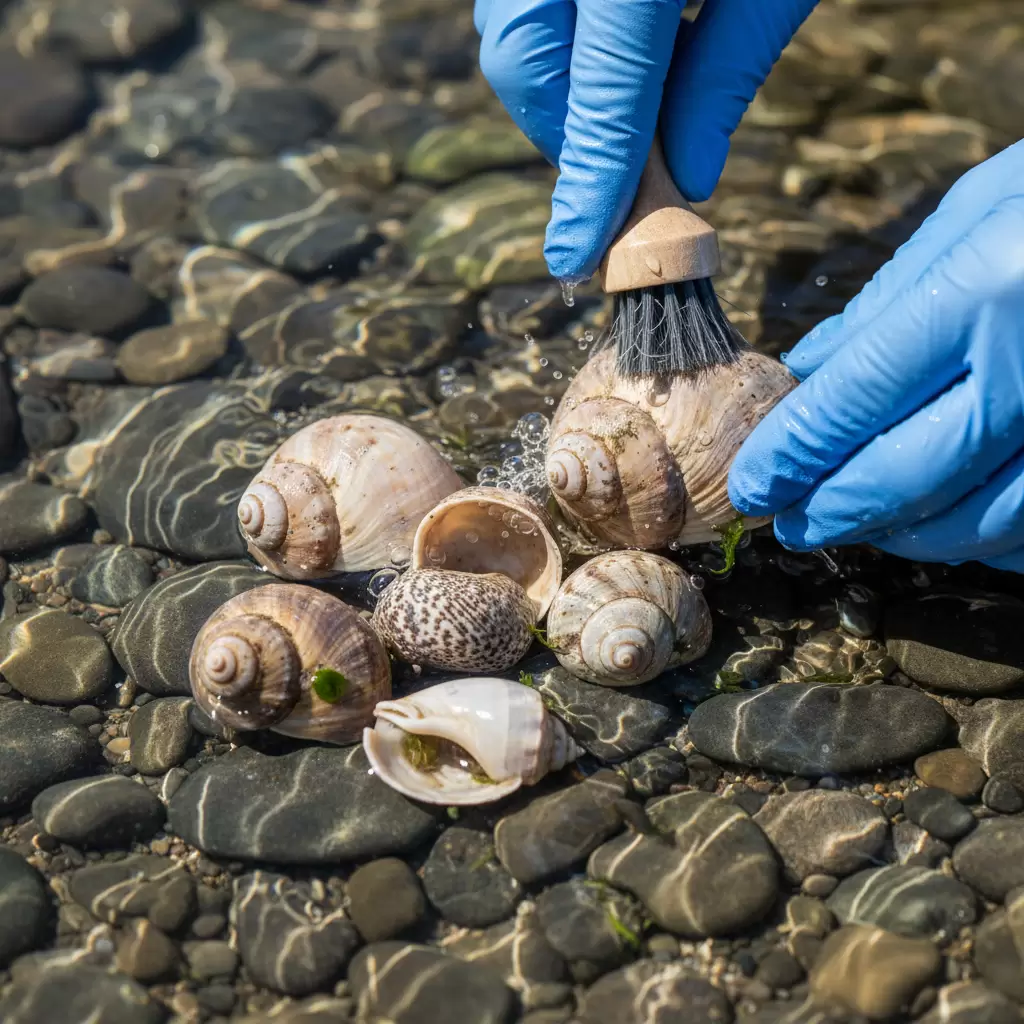 Vệ sinh vỏ ốc sạch sẽ là bước quan trọng để khuyến khích ốc quay lại vỏ