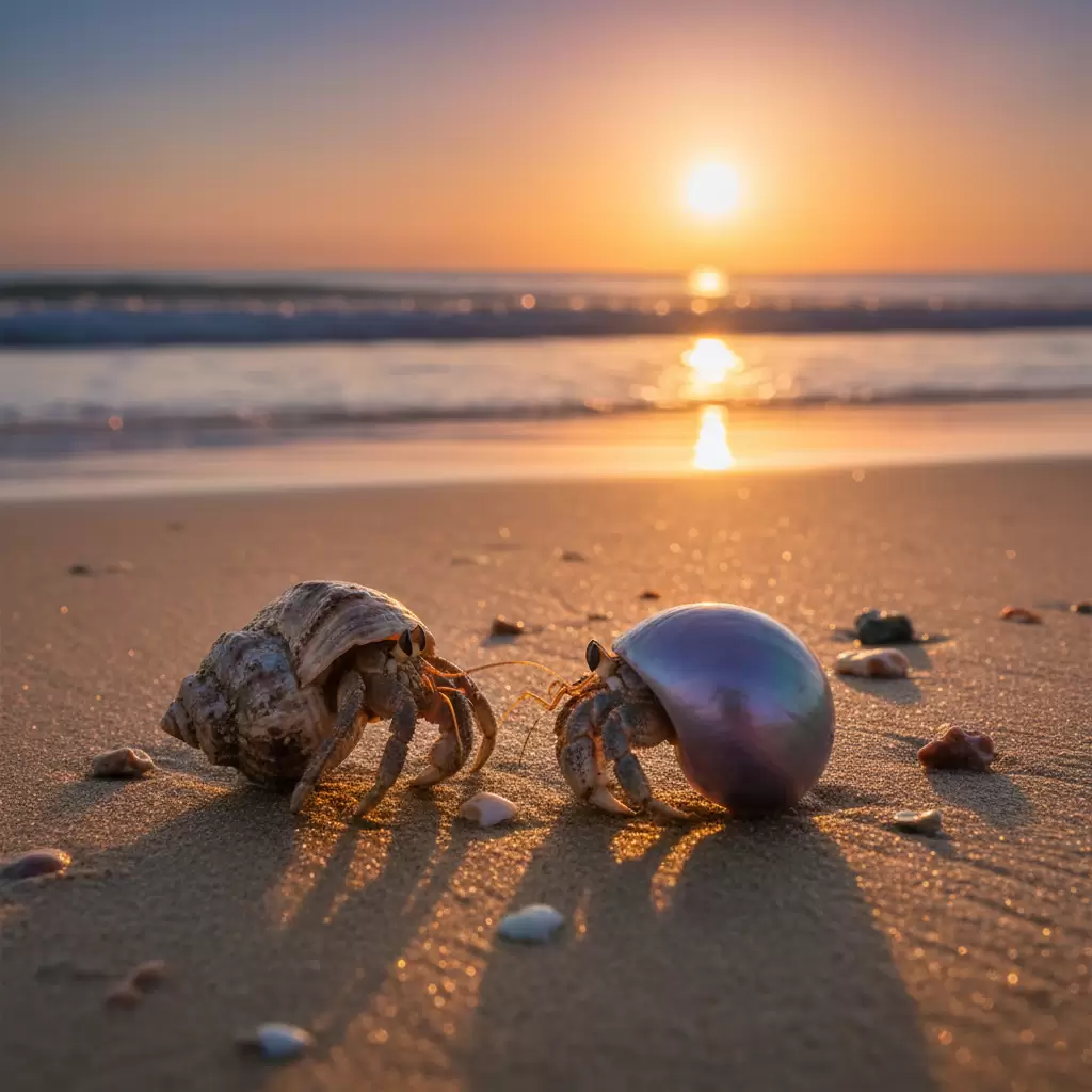 Quá trình thay vỏ của ốc mượn hồn là bài học sinh học trực quan cho trẻ