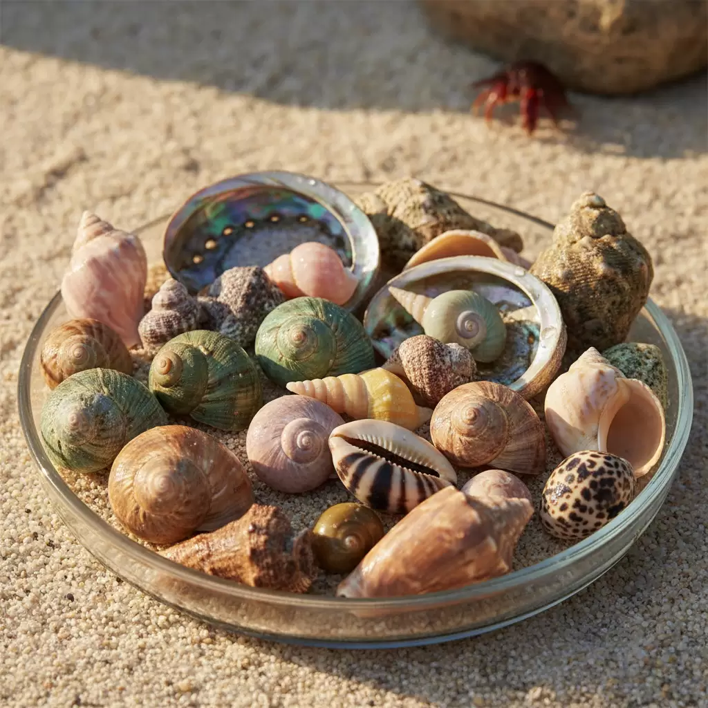 Cung cấp nhiều mẫu vỏ ốc đa dạng để thú cưng ốc mượn hồn thay đổi khi trưởng thành