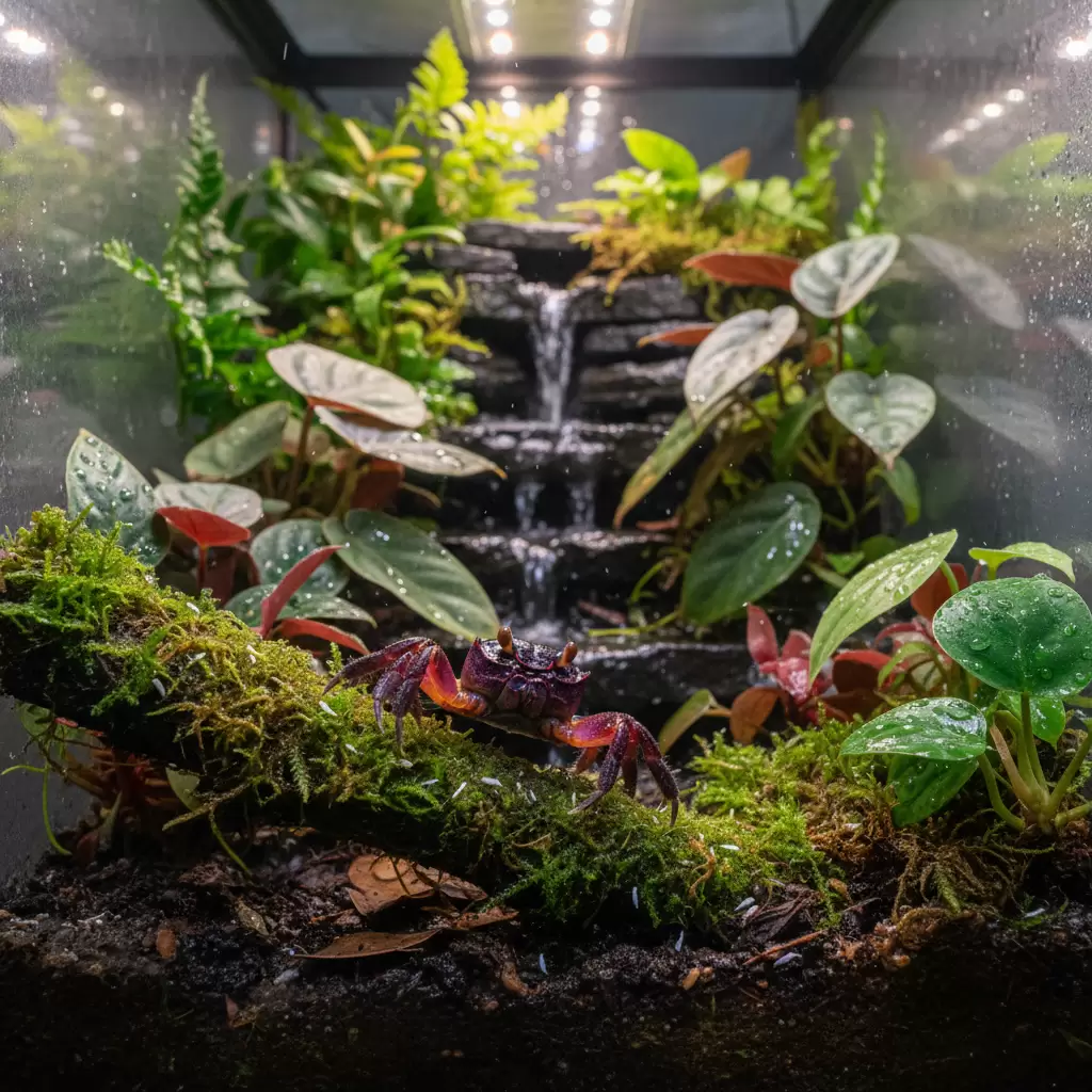 Cua Vampire với màu sắc rực rỡ đặc trưng trong môi trường bán cạn