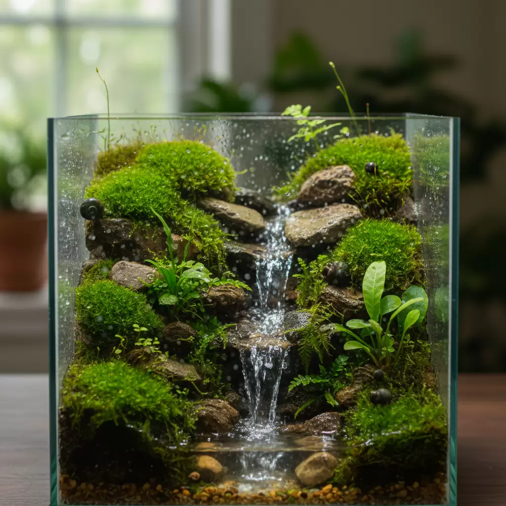 Thiết lập bể bán cạn mô phỏng môi trường rừng nhiệt đới cho cua Batiks