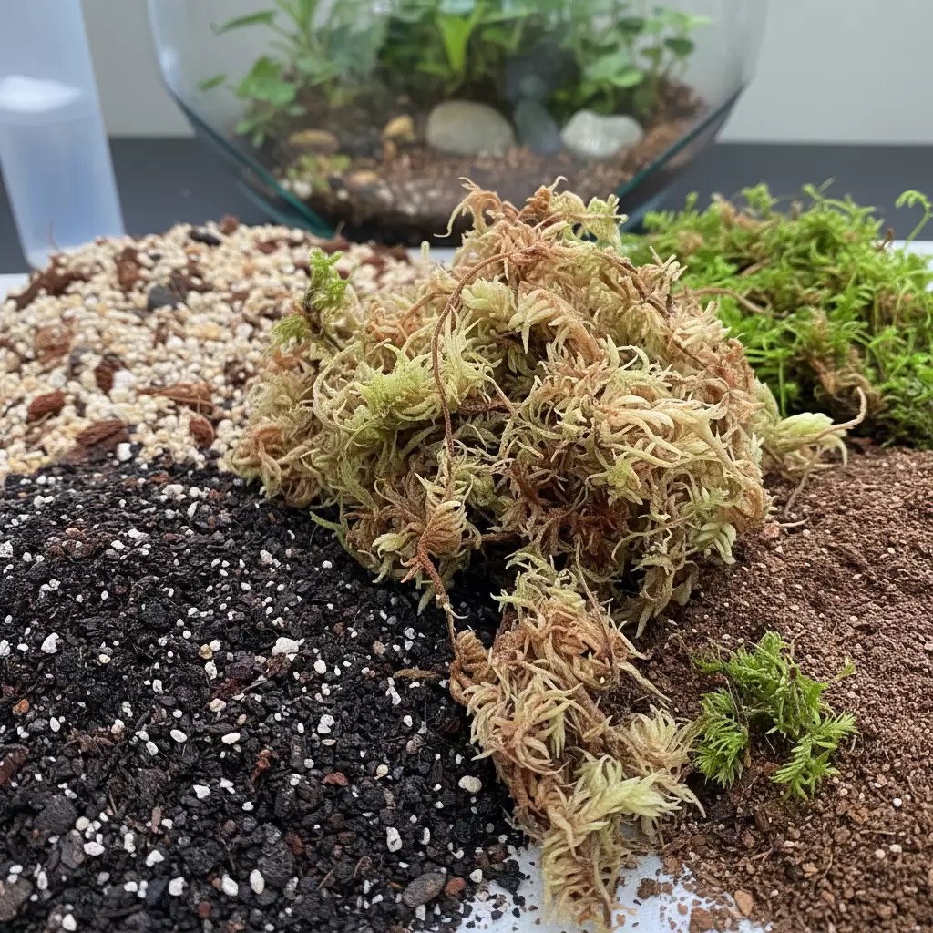 Sự kết hợp giữa đất sạch và rêu dớn tạo môi trường ẩm ướt tự nhiên