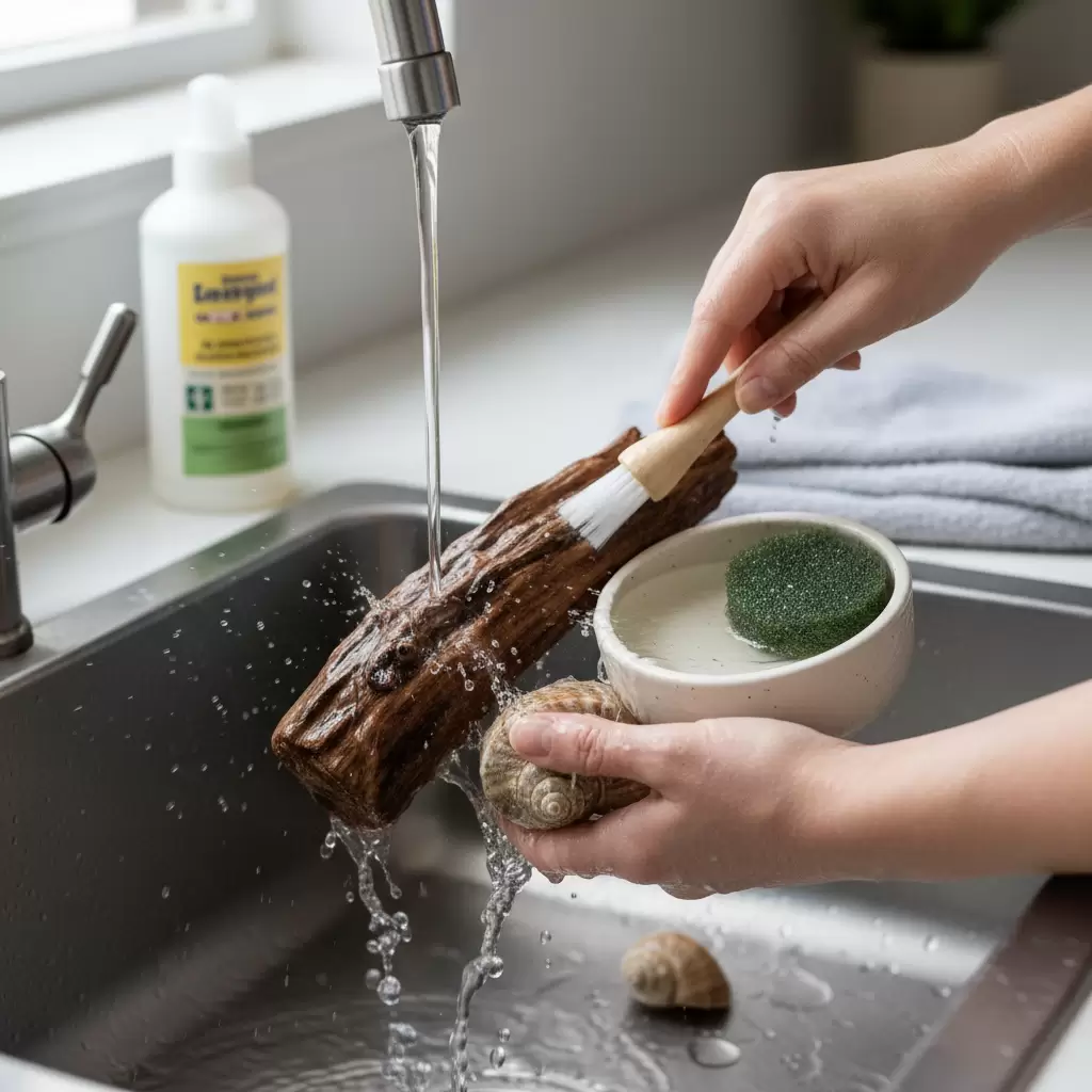 Vệ sinh phụ kiện định kỳ bằng nước sạch để bảo vệ sức khỏe cho vật nuôi