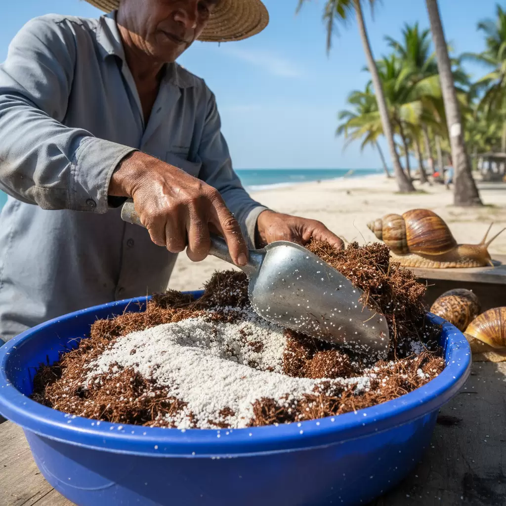 Sự kết hợp giữa mụn xơ dừa và cát tạo nên cấu trúc nền bền vững