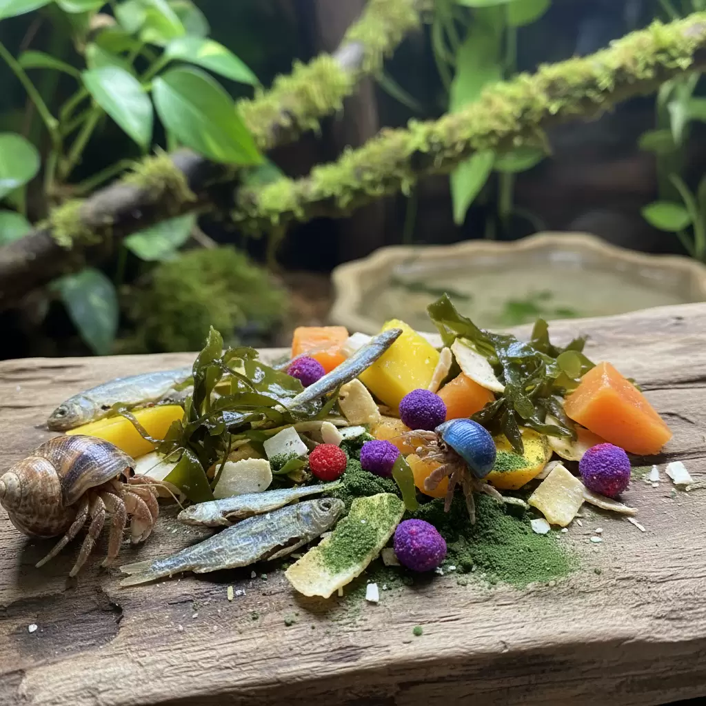 Cung cấp thực đơn đa dạng giúp kích thích vị giác của ốc mượn hồn