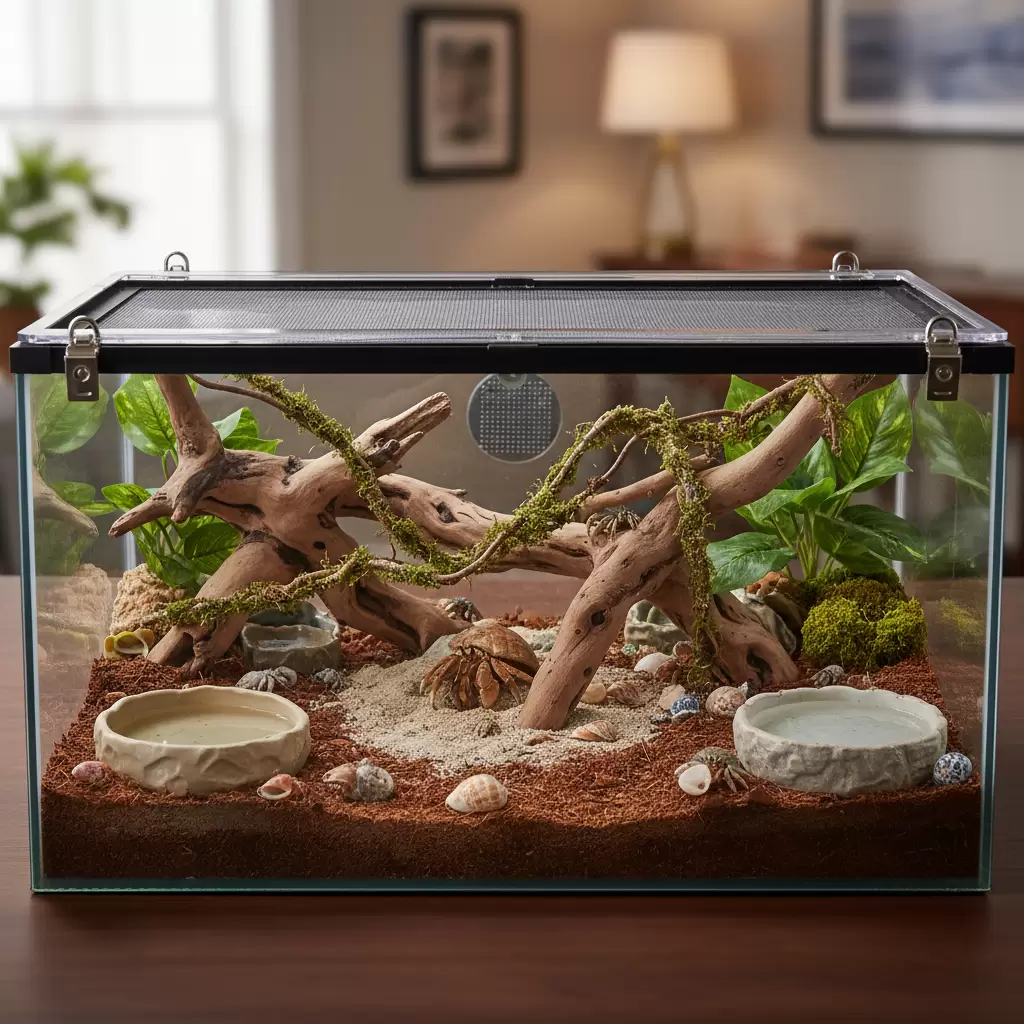 Bố trí bể nuôi an toàn với khoảng cách hợp lý giữa phụ kiện và nắp bể