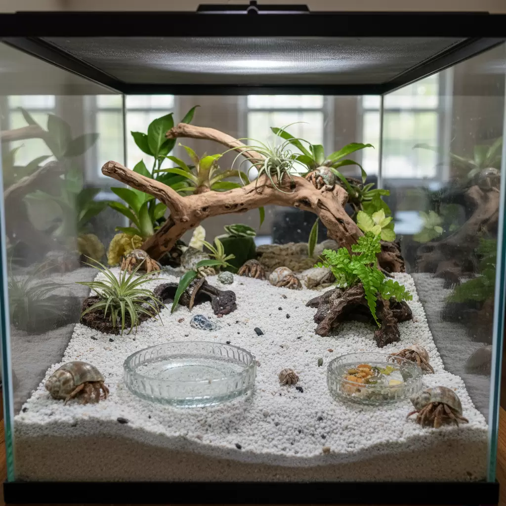 Mẫu terrarium nuôi ốc mượn hồn được thiết kế chuyên nghiệp và thẩm mỹ