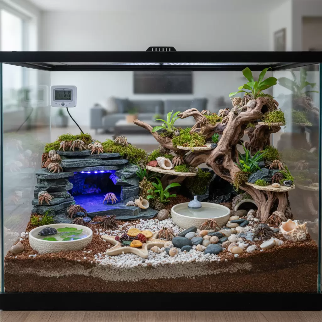 Môi trường sống lý tưởng cho ốc mượn hồn được thiết kế bài bản bởi các thành viên trong cộng đồng