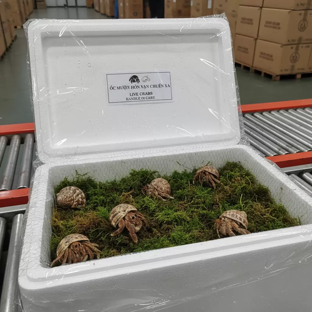 Quy trình đóng gói chuyên nghiệp là yếu tố then chốt bảo vệ sức khỏe ốc khi vận chuyển xa
