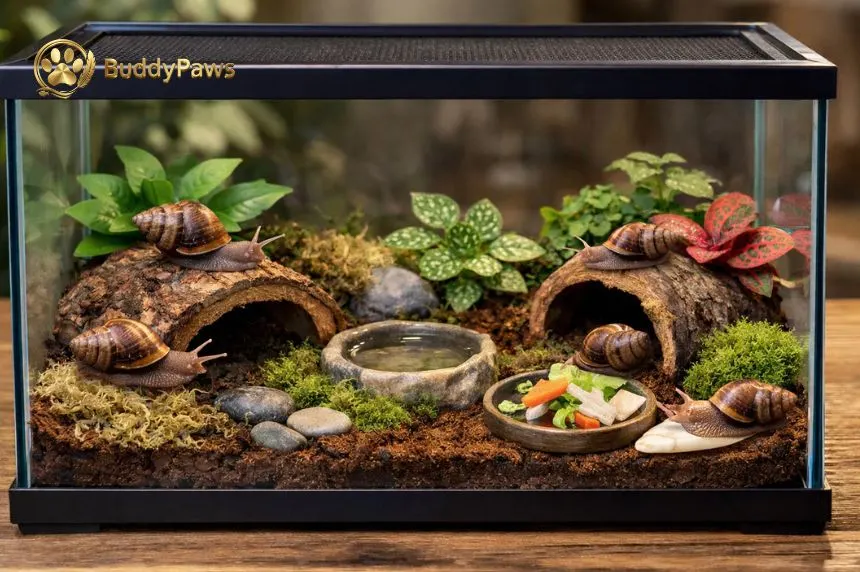Một hệ sinh thái Terrarium 20x20x20 hoàn chỉnh với sự kết hợp hài hòa giữa rêu Echap và ốc cảnh