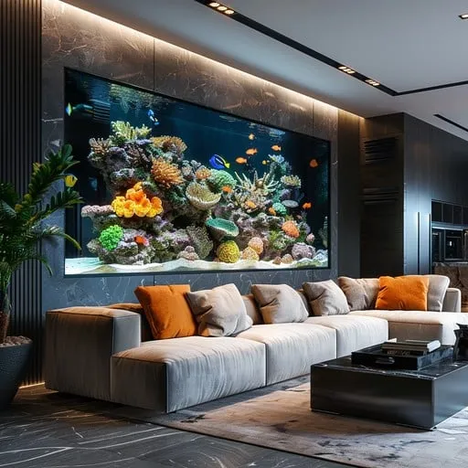 Mẫu bể gỗ óc chó 50cm cao cấp mang lại vẻ đẹp sang trọng và đẳng cấp cho không gian sống