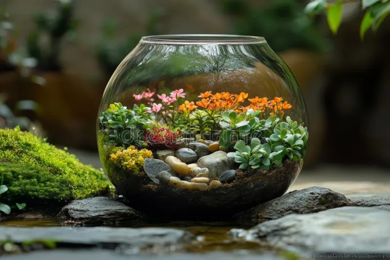 Vẻ đẹp rực rỡ và đầy tính nghệ thuật của Terrarium Hoàng Hôn Sunset Orange Cây Mini