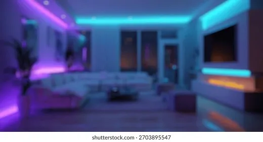 Ánh sáng Electric Blue mang đến vẻ đẹp hiện đại và huyền ảo cho không gian nội thất