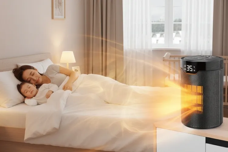 Máy sưởi gốm mang lại không gian ấm áp và sang trọng cho phòng ngủ