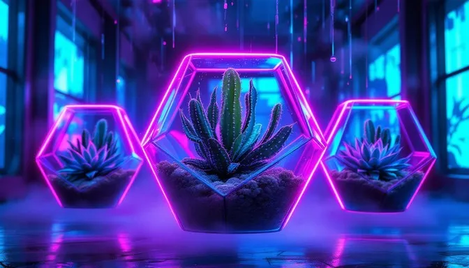 Sự giao thoa tuyệt vời giữa rêu xanh tự nhiên và ánh sáng Neon huyền ảo tạo nên vẻ đẹp ma mị