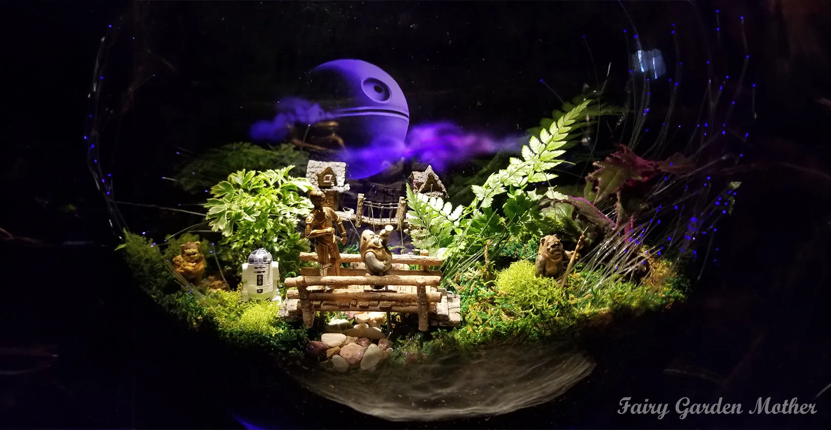 star-wars-terrarium Hiệu ứng ánh sáng Galaxy Ngân Hà Lấp Lánh mang lại vẻ đẹp huyền ảo cho bể Terrarium